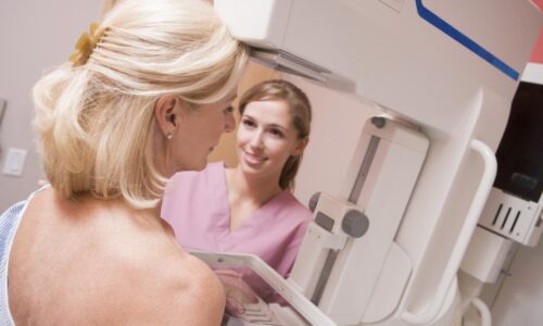 Woman Having Mammogram Screening For Breast Cancer